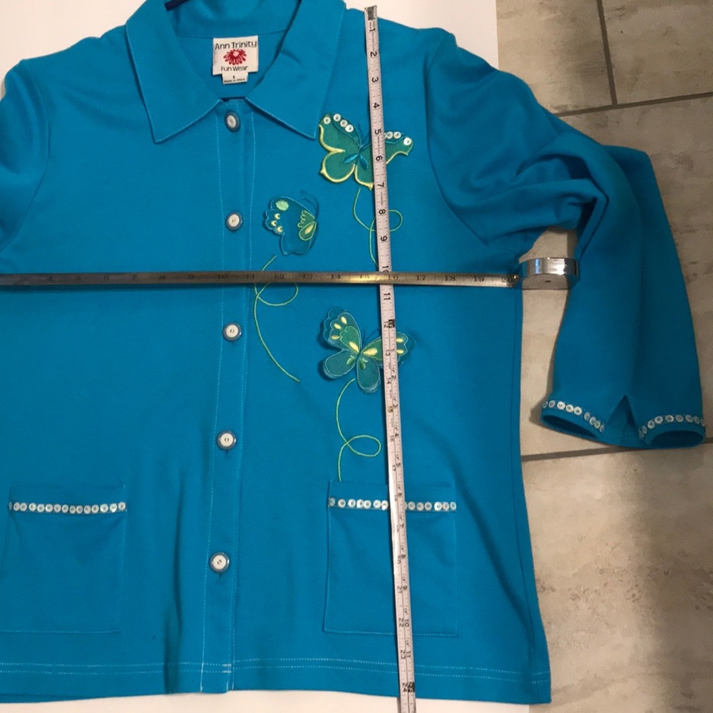 Ann Trinity - Beautiful Blue Shirt/Jacket 🦋 NWOT - Picture 8 of 9